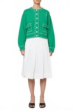NEW ATELIER DELPHINE lottie boucle cotton sweater in green and lilac